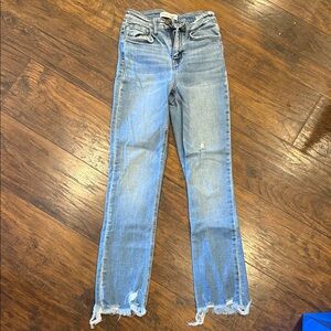 Flying Monkey Light Blue Frayed Hem Jeans